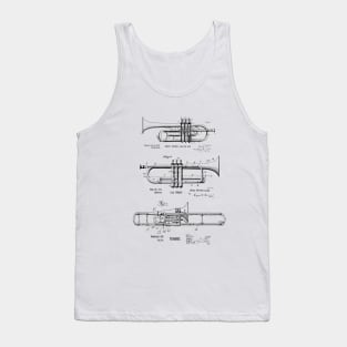 Jazz Trumpet, Cornet, Trombone Vintage Blueprints Tank Top